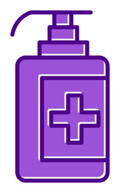 Bir dezenfektan şişesinin basit bir çizimi