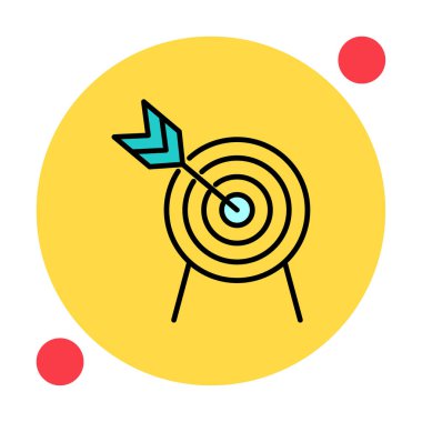 Basit hedef simgesi, hedef, vektör illüstrasyonu