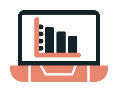 Çevrimiçi Bar Grafik simgesi vektör illüstrasyonu