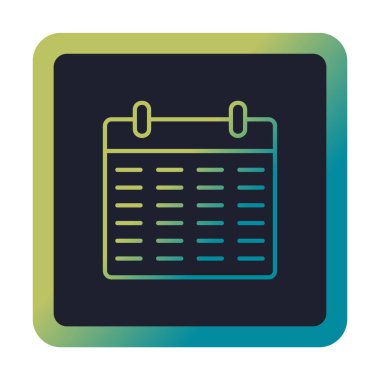 Takvim düzlüğü simgesi, vektör illüstrasyonu 