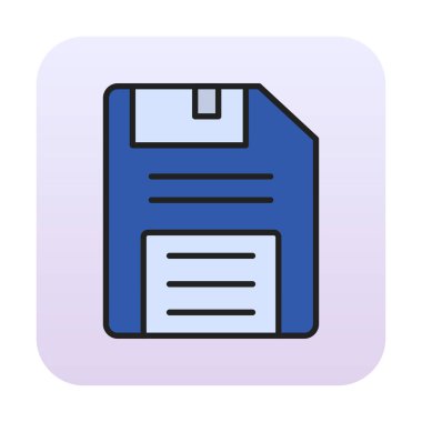 Basit Disket simgesi, vektör illüstrasyonu