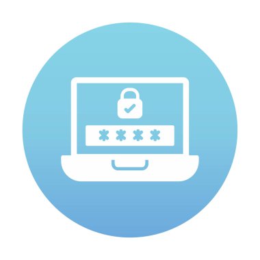 Bilgisayar ekranında parola. Web simgesi basit illüstrasyon