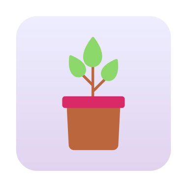 pot simge vektör çizim bitki