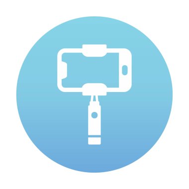 Akıllı telefon web simgesi, vektör illüstrasyonlu selfie çubuğu 