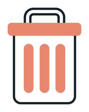 Çöp kutusu web simgesi, vektör illüstrasyonu