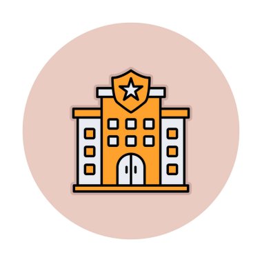 Polis karakolu simgesi, vektör illüstrasyonu basit tasarım