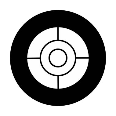 Basit hedef simgesi, hedef, vektör illüstrasyonu