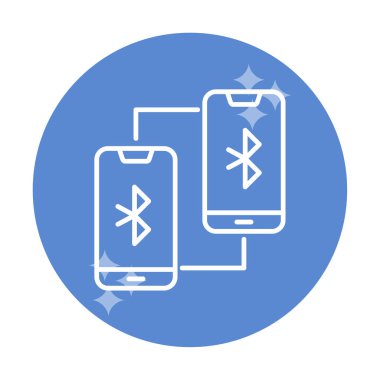 Bluetooth konsept vektör illüstrasyonuna bağlı telefonlar