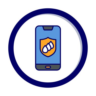 Su geçirmez telefon simgesi, vektör illüstrasyonu