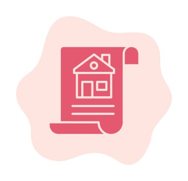 ev belgesi vektörü düz renk simgesi