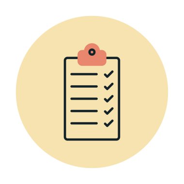 Kontrol listesi vektör simgesi modern basit vektör illüstrasyonu