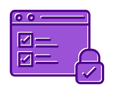 Basit güvenli veri simgesi, vektör illüstrasyonu