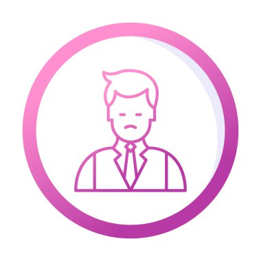 Basit Restoran Yöneticisi simgesi, vektör illüstrasyonu