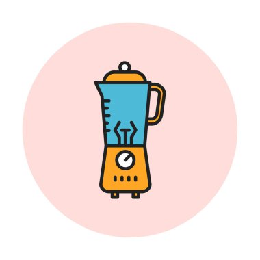 Fırın, yemek pişirme ve vektör illüstrasyonu için renkli karıştırıcı simgesi