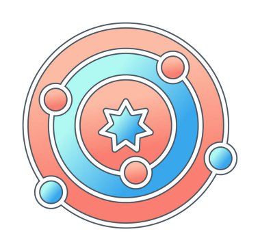 Güneş sistemi. Gezegenler Güneş 'in etrafında döner.