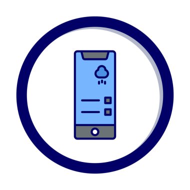 Telefon Hava Durumu Hava Durumu ikonu vektör illüstrasyon grafik tasarımı                                  