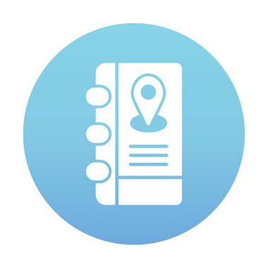 Soyut arkaplan vektöründe adres defteri simgesi izole edildi