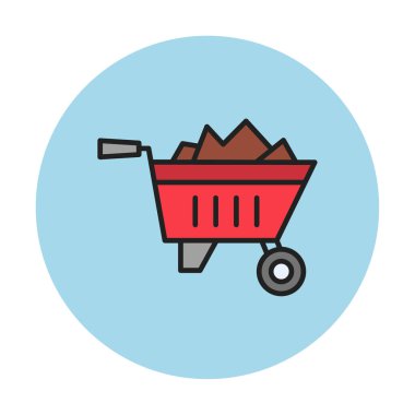 El arabası düz simgesi, tasarım için vektör illüstrasyonu 