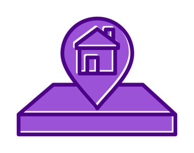 House Location Pin. Ev GPS sembolü, harita işaretleyici