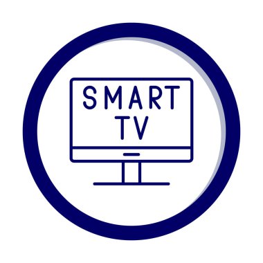 Basit Akıllı TV simgesi, vektör illüstrasyonu