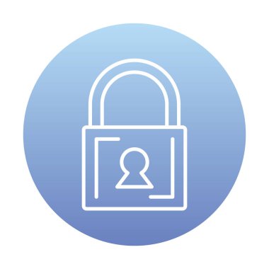 Asma kilit. Web simgesi basit illüstrasyon