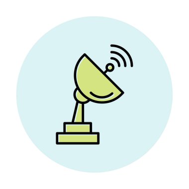 uydu anten simgesi, vektör illüstrasyonu