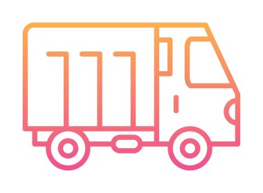 Web ve mobil uygulama tasarımınız için kamyon simgesi vektörü, kargo kamyonu logosu konsepti