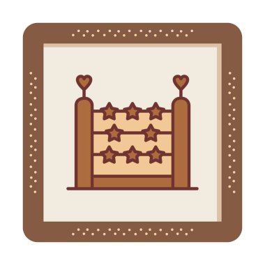 abaküs düz simgesi, vektör illüstrasyonu