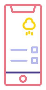 Telefon Hava Durumu Hava Durumu ikonu vektör illüstrasyon grafik tasarımı                                  