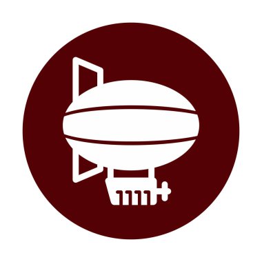 zeplin simgesi, beyaz arkaplanda izole edilmiş düz stil zeplin