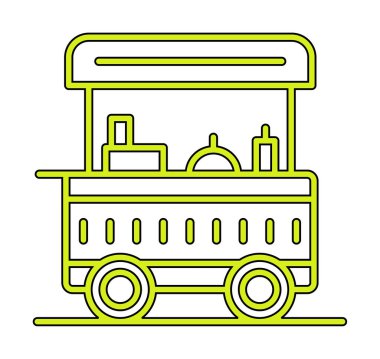 Yemek arabası simgesinin vektör illüstrasyonu 