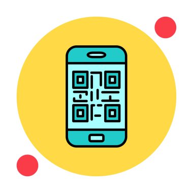 Akıllı telefon ekranındaki qr kodu beyaz arkaplanda izole edilmiş