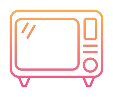 Eski TV simgesi vektör illüstrasyonu