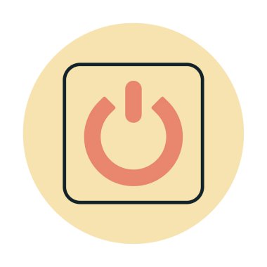 Güç düğmesi simgesi. İnce çizgi çizimi. vektör simgesi beyazda izole edildi