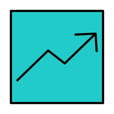 Basit iş ekonomisi grafik simgesi, vektör illüstrasyonu
