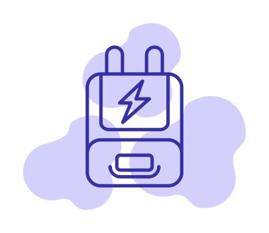 Adaptör simgesi. özet güç dolgu vektör rengi düz izole 