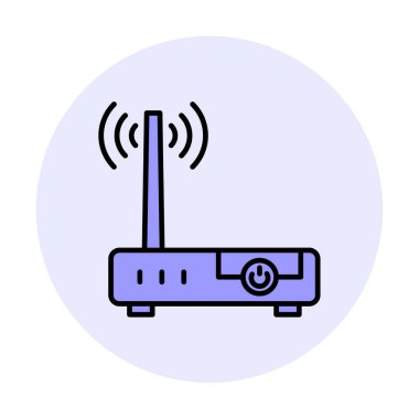 wifi sinyali, Router Aygıt vektör illüstrasyon tasarımı