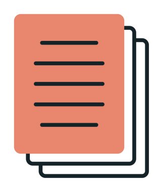 belge simgesi, vektör illüstrasyonu basit tasarım