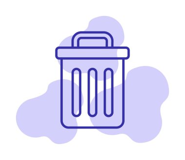 Çöp kutusu web simgesi, vektör illüstrasyonu