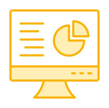 Çevrimiçi Pie Grafik ikonu vektör illüstrasyonu