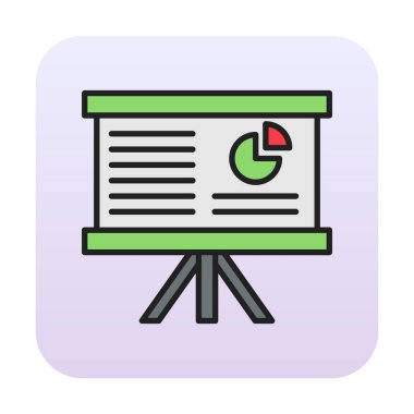 Beyaz arkaplan üzerinde sunum vektörü illüstrasyonunu çalıştır