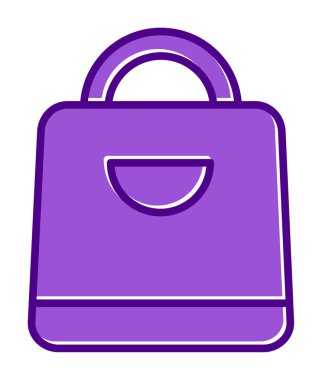 Alışveriş poşeti simgesi, vektör illüstrasyonu basit tasarım