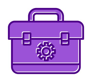 Araç takımı, araç kutusu düz simgesi, vektör illüstrasyonu