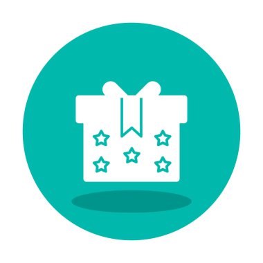 Hediye kutusu simgesi. vektör illüstrasyonu 