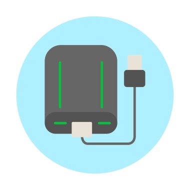 harici sabit disk simgesi, vektör illüstrasyonu basit tasarım