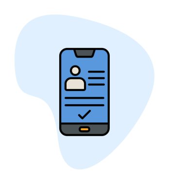 Kimlik vektör illüstrasyonlu akıllı telefon