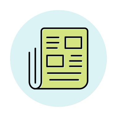 Haber kağıdı simgesi, vektör illüstrasyonu basit tasarım