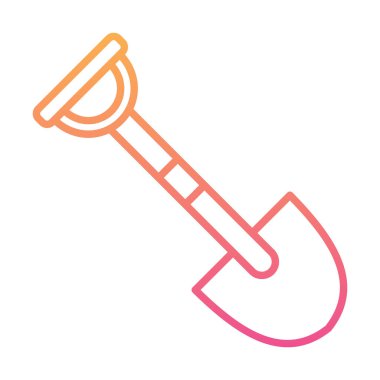 Bahçe küreği ikonu. Kürek karikatür simgesinin vektör çizimi                 