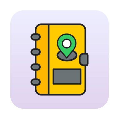 Soyut arkaplan vektöründe adres defteri simgesi izole edildi