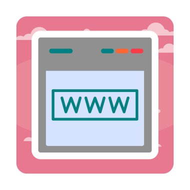 Basit web sitesi arayüzü simgesi, vektör illüstrasyonu